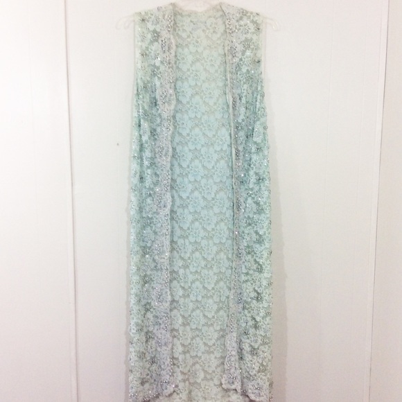 Vintage 1960’s Boho Lace and Beaded Sequin Vest - Picture 1 of 5